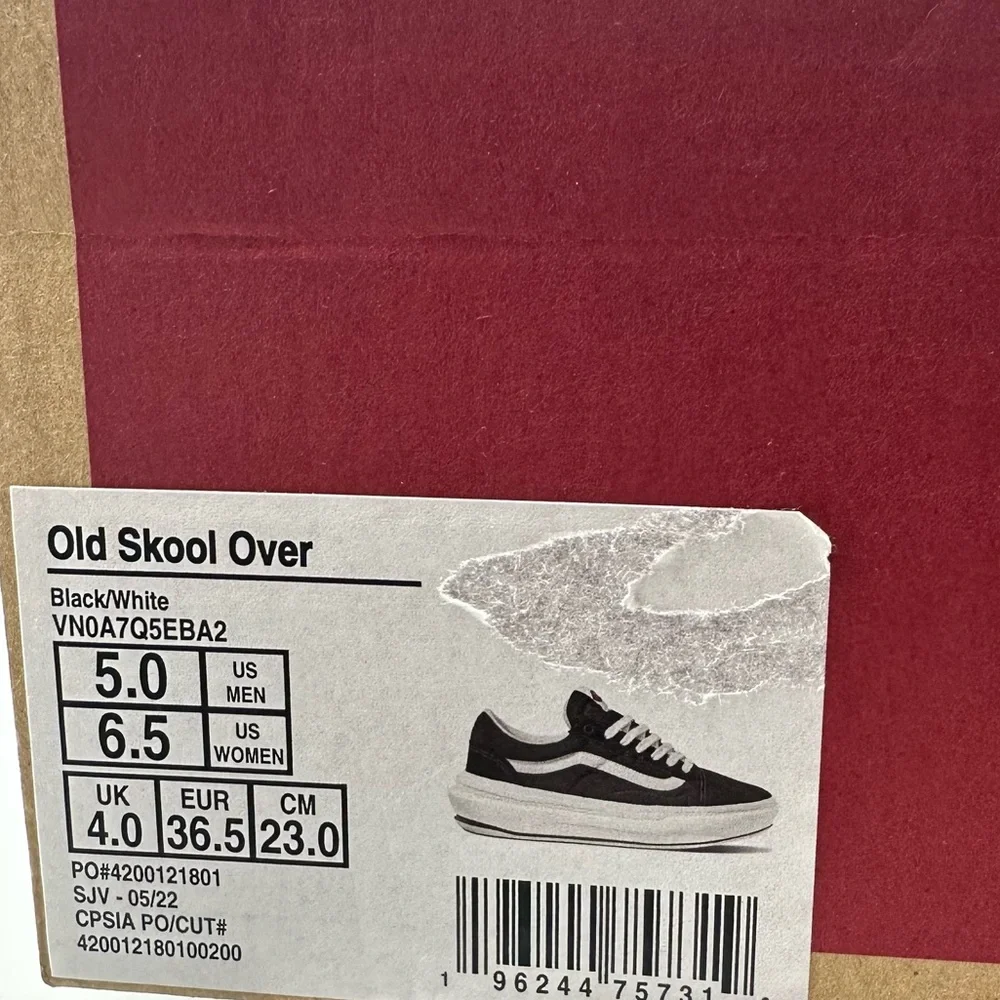 Vans Old Skool Overt Platform Skate Sneakers Women’s Size 6.5 Black White